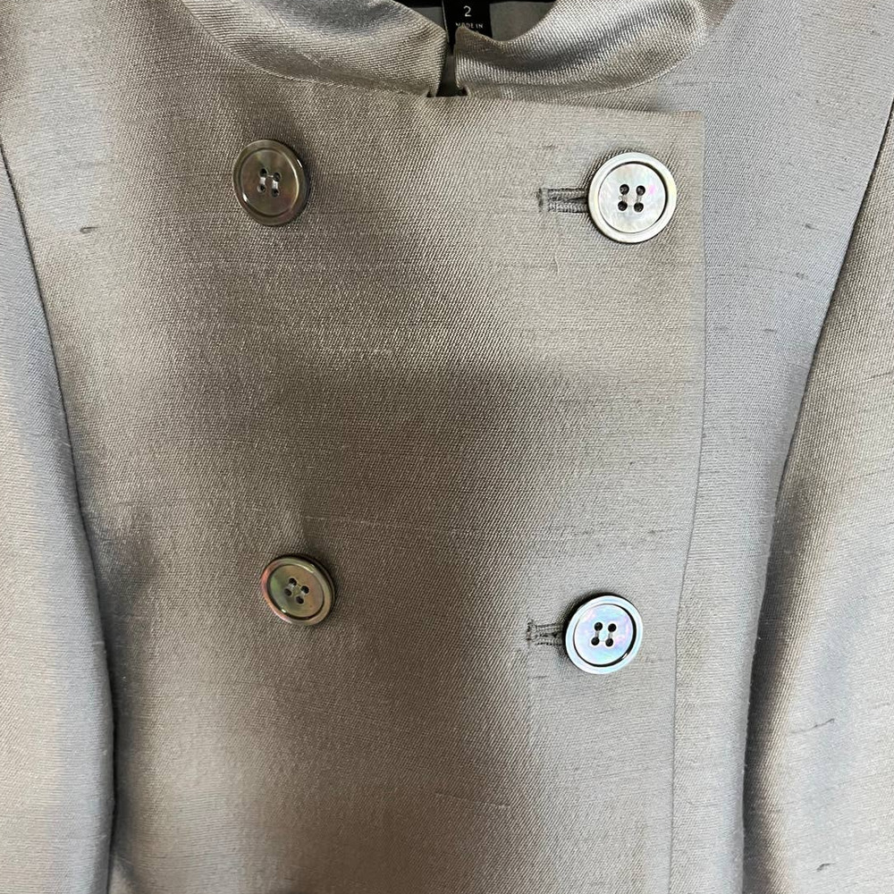 Talbots Black 1947 Label Metallic Silk & Wool Jacket Coat Blazer - Picture 6 of 7